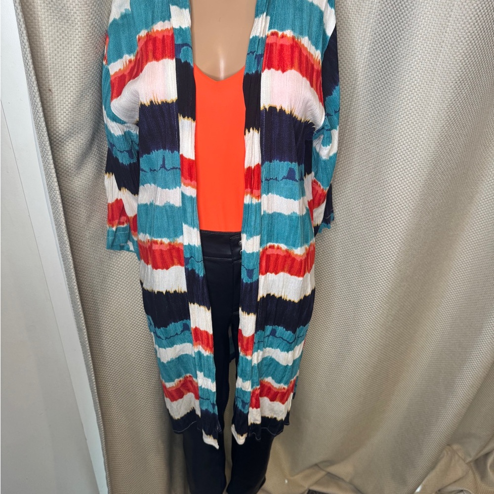 PTP 22 Colourful Striped Open Cardigan